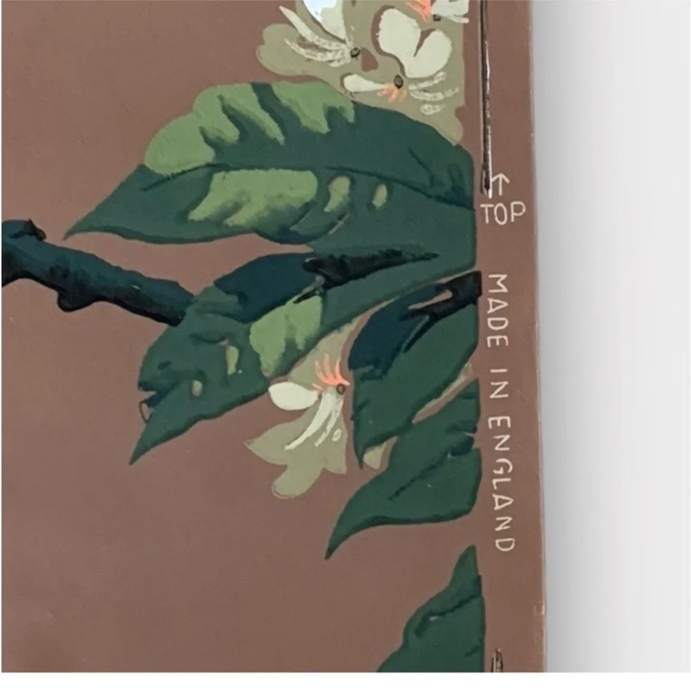 Vintage 30s Botanical Horse Chestnut Floral Wallpaper Made in England